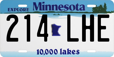 MN license plate 214LHE