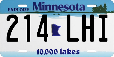 MN license plate 214LHI