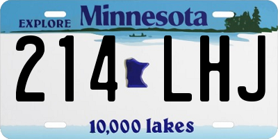 MN license plate 214LHJ