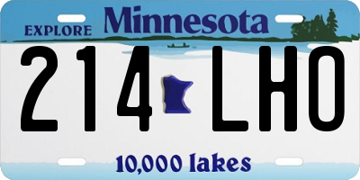 MN license plate 214LHO