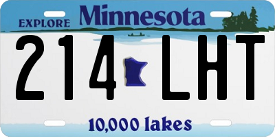 MN license plate 214LHT