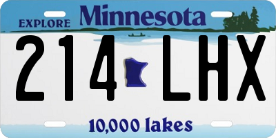 MN license plate 214LHX