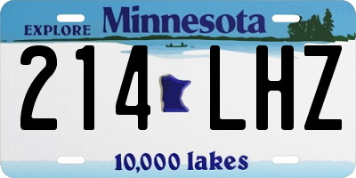 MN license plate 214LHZ