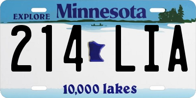 MN license plate 214LIA