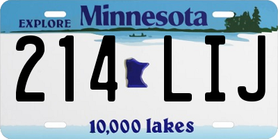 MN license plate 214LIJ