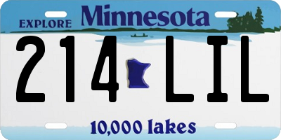 MN license plate 214LIL
