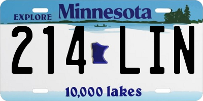 MN license plate 214LIN