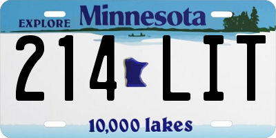 MN license plate 214LIT