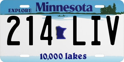 MN license plate 214LIV