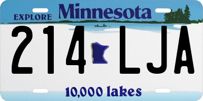 MN license plate 214LJA