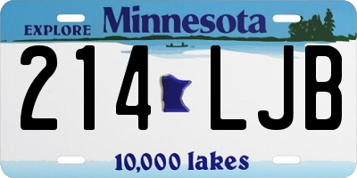 MN license plate 214LJB