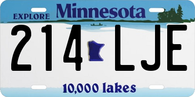 MN license plate 214LJE