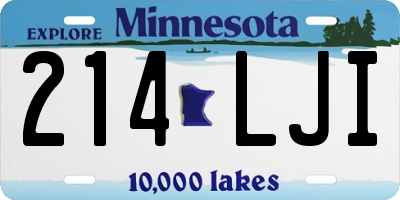 MN license plate 214LJI