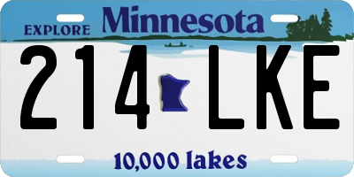 MN license plate 214LKE