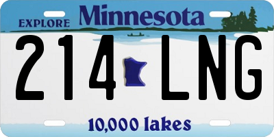 MN license plate 214LNG