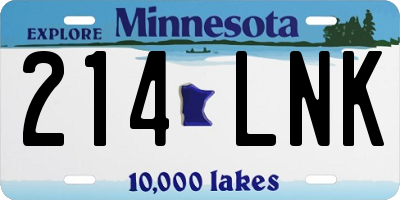 MN license plate 214LNK