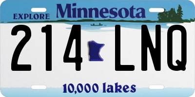 MN license plate 214LNQ
