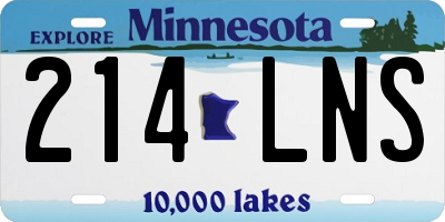 MN license plate 214LNS