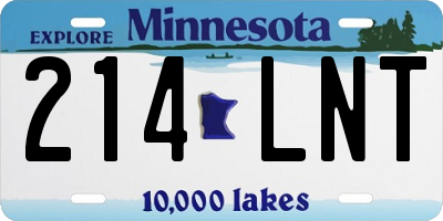 MN license plate 214LNT