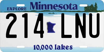 MN license plate 214LNU