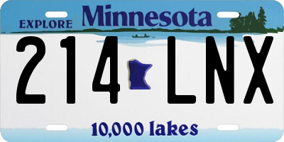 MN license plate 214LNX