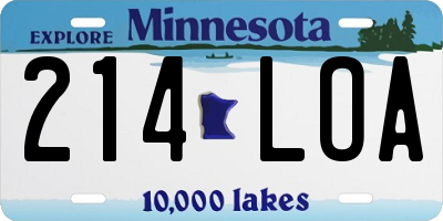 MN license plate 214LOA