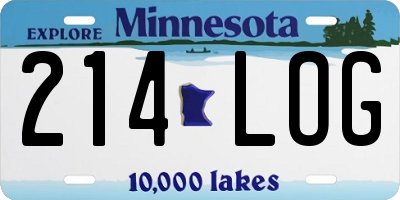 MN license plate 214LOG