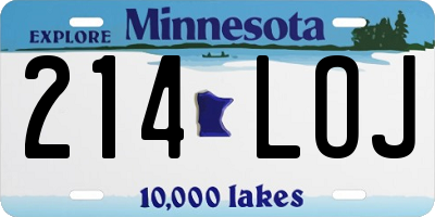 MN license plate 214LOJ