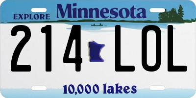 MN license plate 214LOL
