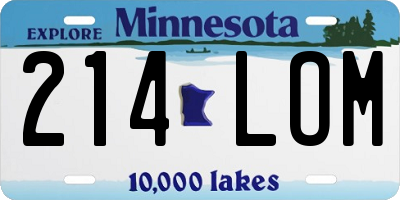 MN license plate 214LOM