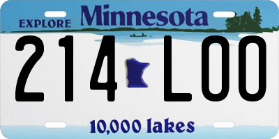 MN license plate 214LOO