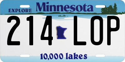 MN license plate 214LOP