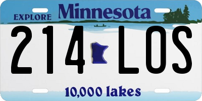 MN license plate 214LOS