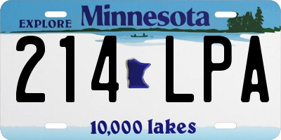 MN license plate 214LPA