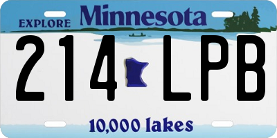 MN license plate 214LPB