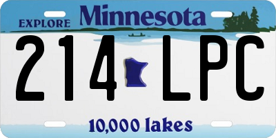 MN license plate 214LPC