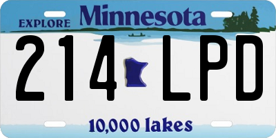 MN license plate 214LPD