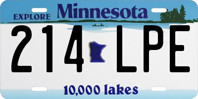 MN license plate 214LPE