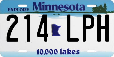 MN license plate 214LPH
