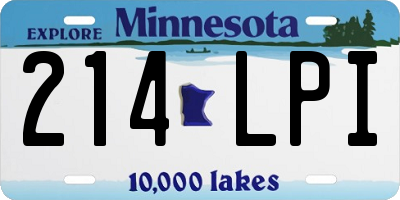 MN license plate 214LPI
