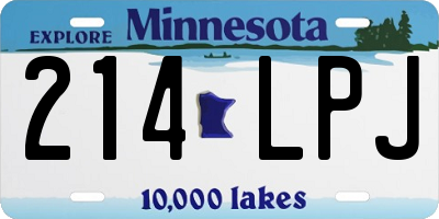 MN license plate 214LPJ