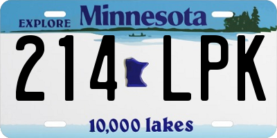 MN license plate 214LPK