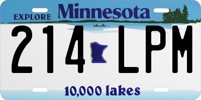 MN license plate 214LPM