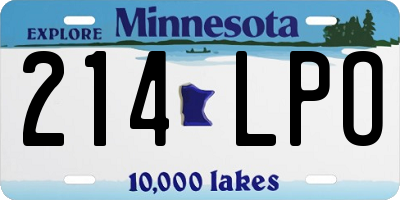 MN license plate 214LPO