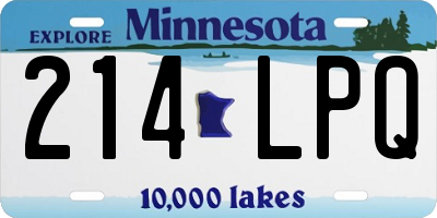 MN license plate 214LPQ
