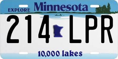 MN license plate 214LPR