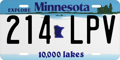 MN license plate 214LPV