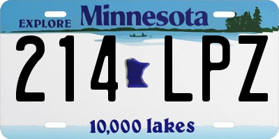 MN license plate 214LPZ