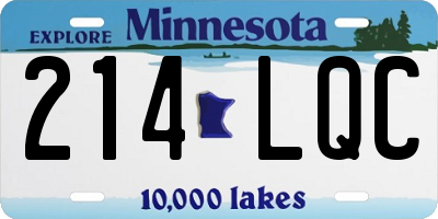 MN license plate 214LQC