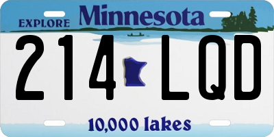 MN license plate 214LQD